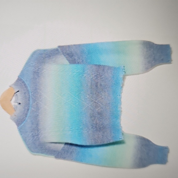NWT NYC Knits by the Sweater Dept Space Dye Pullover distressed mock neck XL - Picture 3 of 11